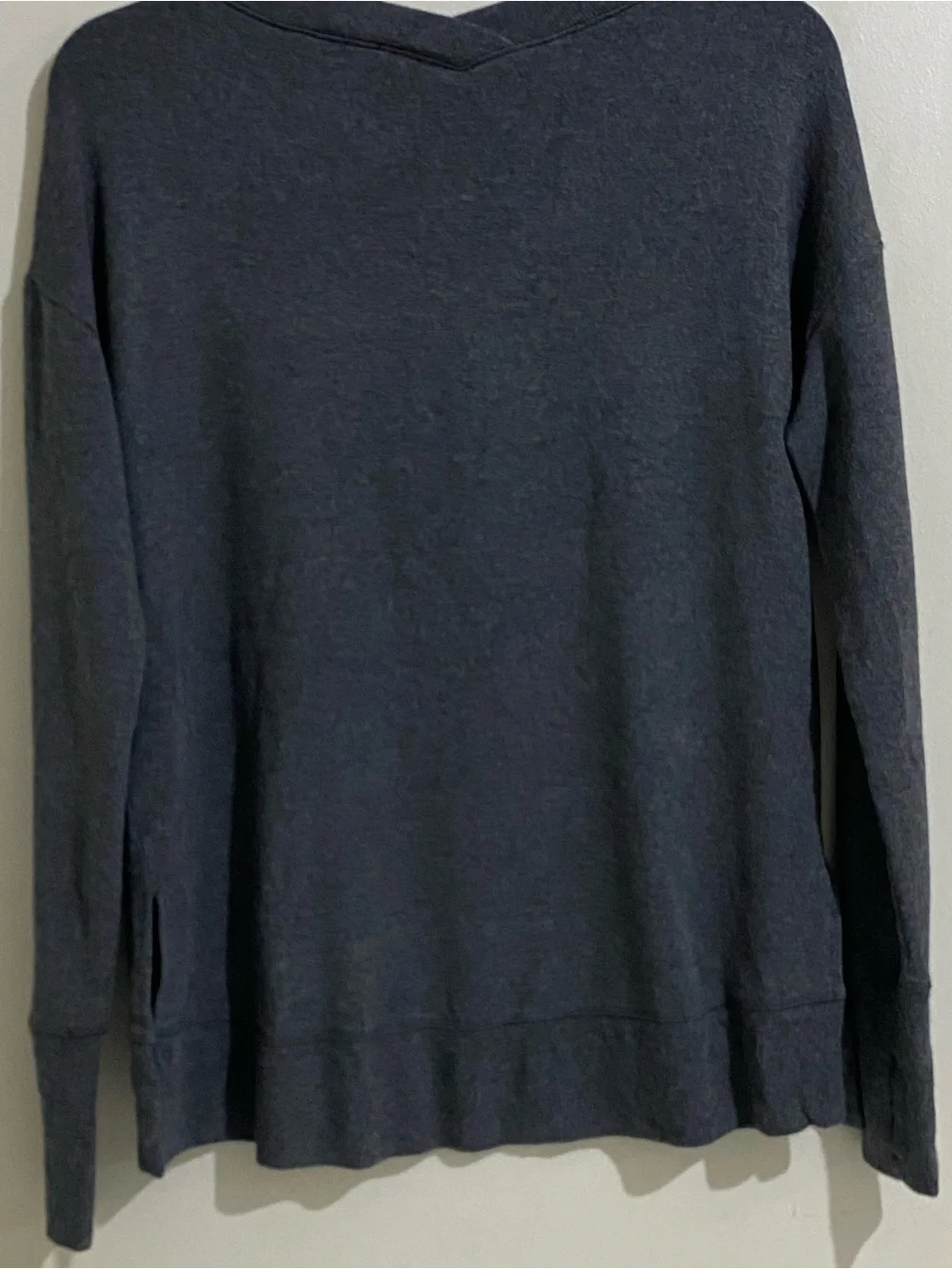 Athleta Charcoal Gray V-Neck Pullover Long Sleeve Sweatshirt Size S